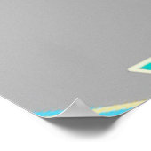 Modern Abstract - Geometric, Grey and Turquoise Poster (Hoek)