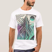 Modern Abstract Geometric Tree Tech Fusion T-shirt (Voorkant)