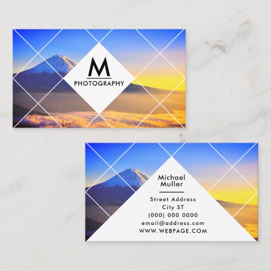 Modern abstract geometrisch afbeelding visitekaartje (Voorkant / Achterkant)