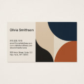 Modern Abstract geometrisch beige, marine, roeston Visitekaartje (Achterkant)