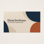Modern Abstract geometrisch beige, marine, roeston Visitekaartje (Voorkant)
