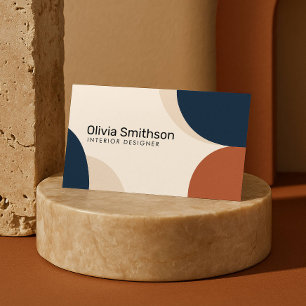 Modern Abstract geometrisch beige, marine, roeston Visitekaartje