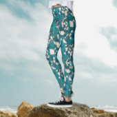 Modern Abstract geometrisch Blauwgroen versplinter Leggings