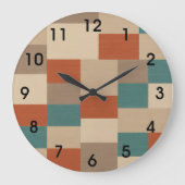 Modern Abstract geometrisch blok in Blauwgroen en Grote Klok (Voorkant)