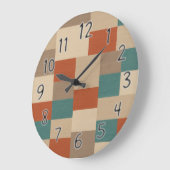 Modern Abstract geometrisch blok in Blauwgroen en Grote Klok (Hoek)