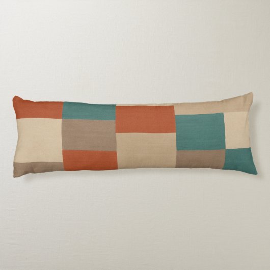 Modern Abstract geometrisch blok in Blauwgroen en Lichaamskussen (Achterkant)