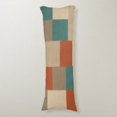 Modern Abstract geometrisch blok in Blauwgroen en Lichaamskussen (Voorkant Verticaal)