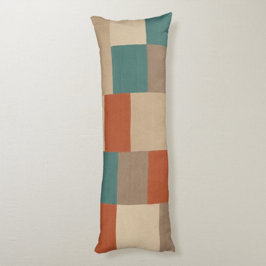 Modern Abstract geometrisch blok in Blauwgroen en  Lichaamskussen (Achterkant (Verticaal))