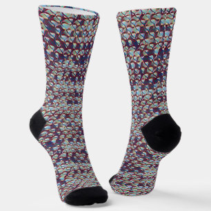 Modern abstract geometrisch digitaal patroon 1257 sokken