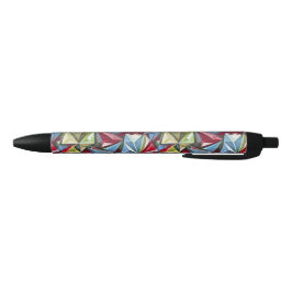 Modern abstract geometrisch digitaal patroon 44 blauwe inkt pen