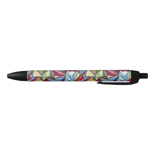 Modern abstract geometrisch digitaal patroon 44 blauwe inkt pen (Bodem)
