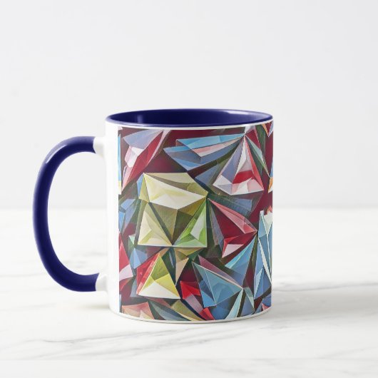 Modern abstract geometrisch digitaal patroon 44 mok (Links)