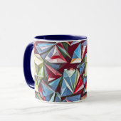 Modern abstract geometrisch digitaal patroon 44 mok (Voorkant links)