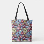 Modern abstract geometrisch digitaal patroon 44 tote bag (Achterkant)