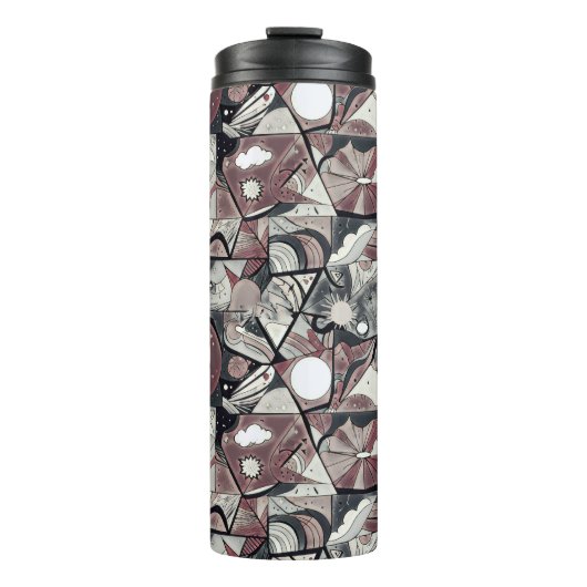 Modern abstract geometrisch digitaal patroon 46 thermosbeker (Voorkant)