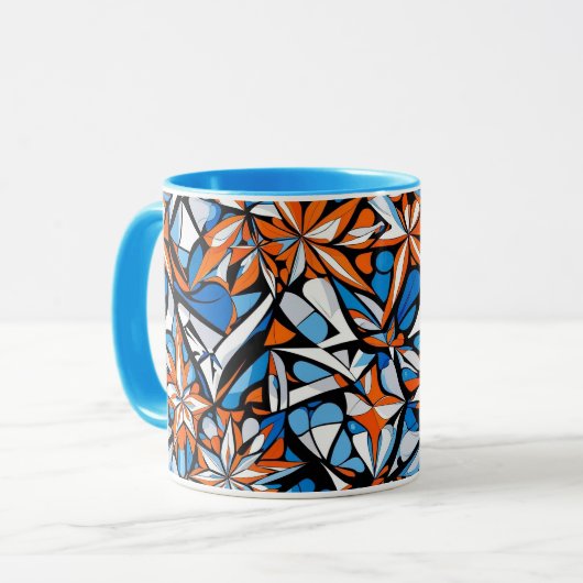 Modern abstract geometrisch digitaal patroon 50 mok (Voorkant links)