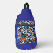 Modern abstract geometrisch digitaal patroon 50 sling bag (Voorkant)
