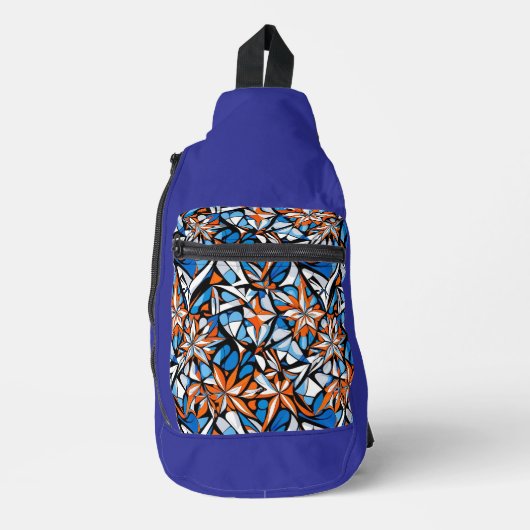 Modern abstract geometrisch digitaal patroon 50 sling bag (Voorkant)