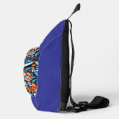 Modern abstract geometrisch digitaal patroon 50 sling bag (Rechts)