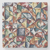 Modern abstract geometrisch digitaal patroon 55 stenen onderzetter (Voorkant)