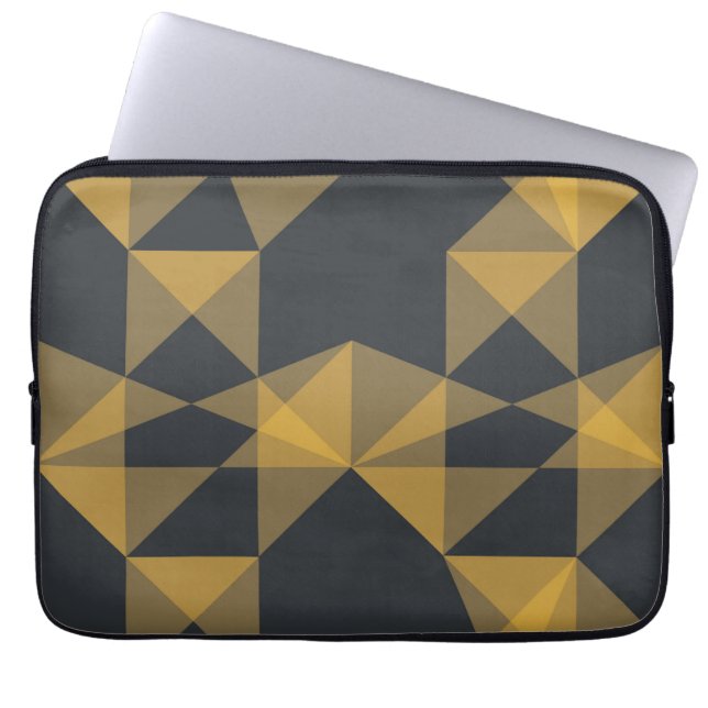 Modern, abstract, geometrisch driehoekpatroon in d laptop sleeve (Voorkant)