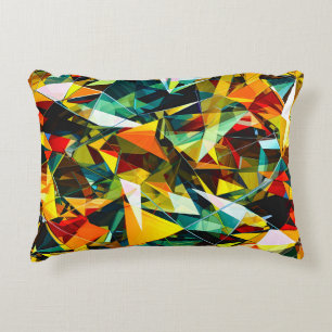 Modern Abstract Geometrisch Kleurrijk Kristal Glas Accent Kussen