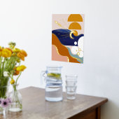 Modern Abstract geometrisch landschap zon en maan Folie Afdrukken (Laag (Keuken))