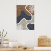 Modern Abstract Geometrisch Leaf Wall Art Poster (Keuken)