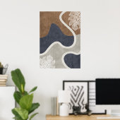 Modern Abstract Geometrisch Leaf Wall Art Poster (Thuiskantoor)