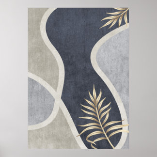 Modern Abstract Geometrisch Leaf Wall Art Poster