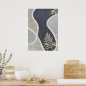 Modern Abstract Geometrisch Leaf Wall Art Poster (Keuken)