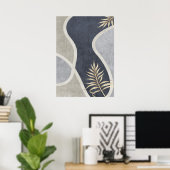 Modern Abstract Geometrisch Leaf Wall Art Poster (Thuiskantoor)
