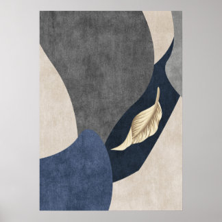 Modern Abstract Geometrisch Leaf Wall Art Poster