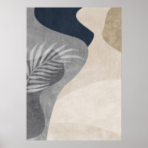 Modern Abstract Geometrisch Leaf Wall Art Poster