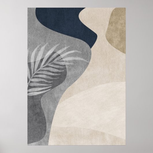Modern Abstract Geometrisch Leaf Wall Art Poster (Voorkant)