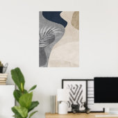 Modern Abstract Geometrisch Leaf Wall Art Poster (Thuiskantoor)