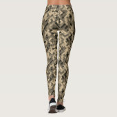 Modern Abstract geometrisch monochroom beige patro Leggings (Achterkant)