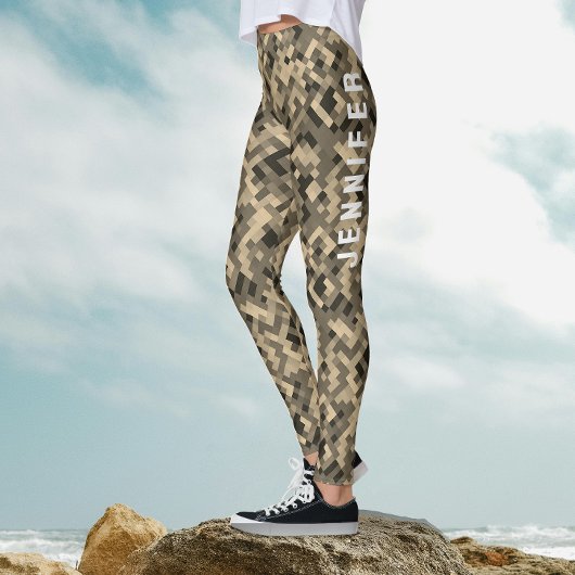 Modern Abstract geometrisch monochroom beige patro Leggings