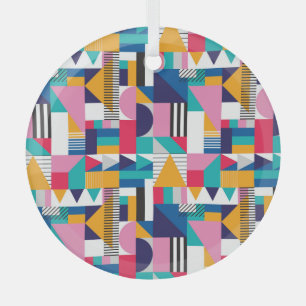 Modern Abstract geometrisch naadloos patroon Glas Ornament