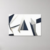 Modern Abstract Geometrisch Navy en Wit Canvas Afdruk (Voorkant)