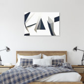 Modern Abstract Geometrisch Navy en Wit Canvas Afdruk (Insitu (Slaapkamer))