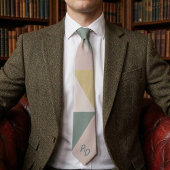 Modern Abstract Geometrisch Pastel Monogram Stropdas