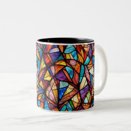 Modern abstract geometrisch patroon 26 - Koffie Mo Tweekleurige Koffiemok