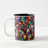 Modern abstract geometrisch patroon 26 - Koffie Mo Tweekleurige Koffiemok (Links)