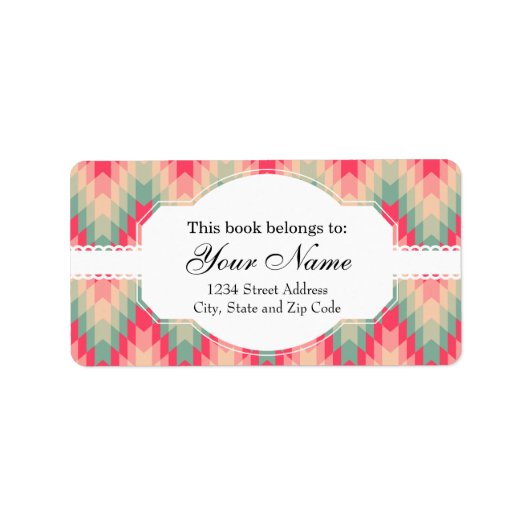 Modern Abstract geometrisch patroon Etiket (Voorkant)