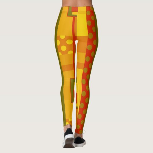 Modern Abstract geometrisch patroonontwerp Leggings (Achterkant)