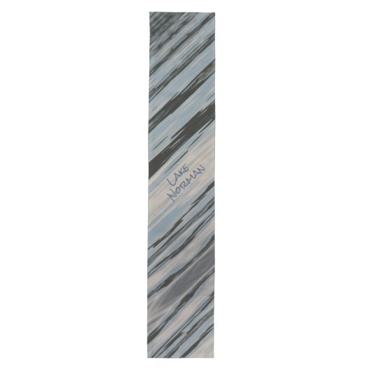 Modern Abstract gestreepte meerwater Medium Tafelloper (Voorkant)