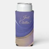 Modern Abstract Gewoon Chillin-Blauw, Paarse en Go Seltzer Blikjeskoeler (Seltzer Voorkant)