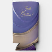 Modern Abstract Gewoon Chillin-Blauw, Paarse en Go Seltzer Blikjeskoeler (Voorkant)