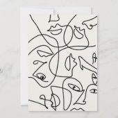 Modern Abstract gezicht Monogram & Naam Stationery Notitiekaartje (Achterkant)